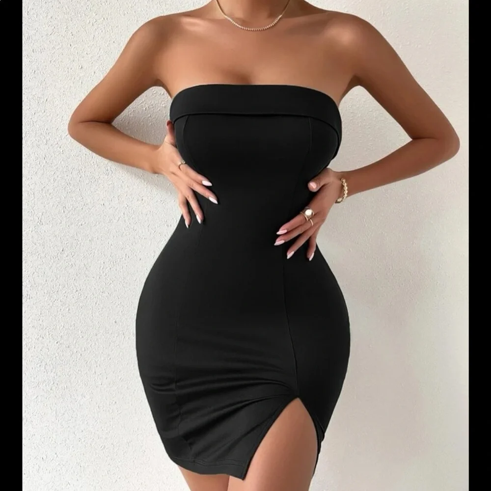 NWOT | Split Hem Tube Bodycon Dress - Picture 5 of 6